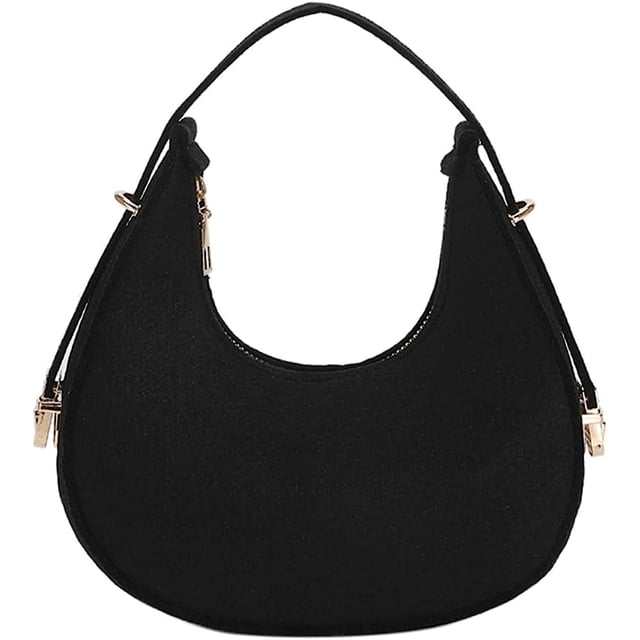 LHSHID Women’s Small Shoulder Bag Felt Soft Top Handle Y2k Underarm Bag Medium Tote Cute Dumpling Bag