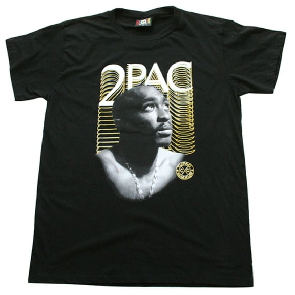 Black and Gold Graphic Men's Black T-Shirt - M