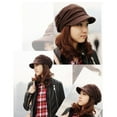 thumbnail image 4 of Gorra de visera para mujer Qarigey con Sombreros decorativos de hierro pequeños negros estilo arrugado gris oscuro, 4 of 6