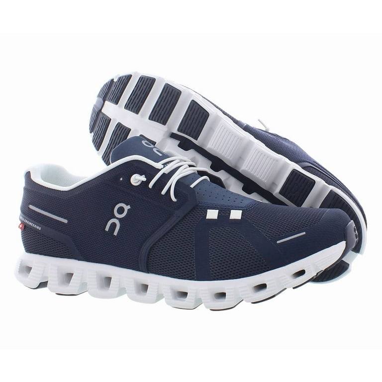 On Men's Cloud 5 Sneakers - Black/White Running Shoes, Breathable Mesh, Size 13