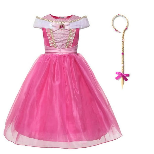 Vestido de princesa de Disney para niñas, disfraz de Bella Durmiente, disfraz de Aurora, fiesta de cumpleaños de carnaval, vestidos rosas, ropa para niños, trajes 4T Gao Jinjia LED
