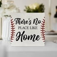 thumbnail image 4 of Zomyto 5x5 In There's No Place Like Home Wooden Box Sign Desk Decor Baseball Wooden Block Plaque, 4 of 6