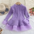 thumbnail image 6 of Gubotare Girls Fall Dress Girls Dresses Toddler Winter Long Sleeve Dresses Size 4T 5T(Purple,4-5 Years), 6 of 9