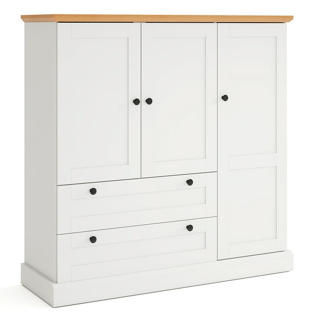 Gymax Sideboard Buffet Cabinet Kitchen Pantry Hutch Storage Cabinet Farmhouse Credenza
