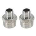 thumbnail image 1 of Conector recto reductor de nipple de acero inoxidable 304 de 1" x 1/2"BSPT Unique Bargains 2 Pcs, 1 of 7