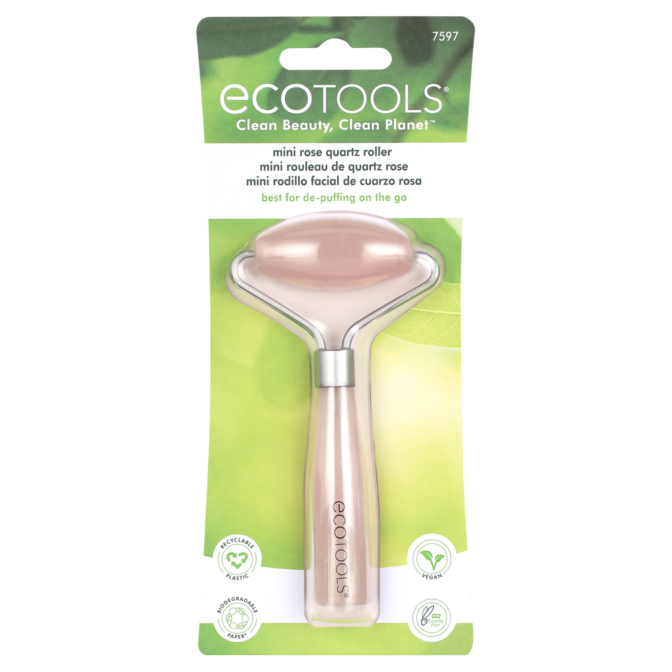 EcoTools Mini Rose Quartz Facial Roller and Massage Roller, Skincare and Sculpting Tool,1 Count - image 2 of 9