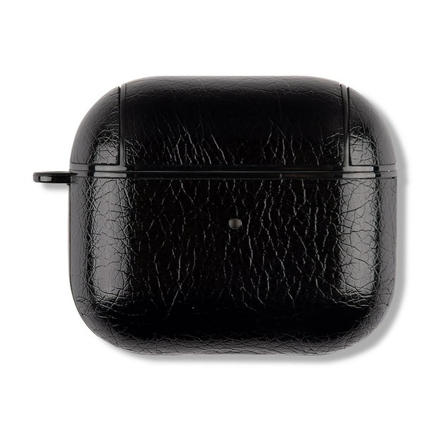 Matsuzay Estuche protector de cuero para auriculares, cubierta profesional, mosquetón de Metal a prueba de golpes, regalo Visual para mujeres y hombres, Electrónica Negro