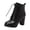 Black, variant on Women's Ankle Boots Lace up Round Toe Platform Chunky High Heel Fall Winter Combat Boots
