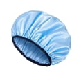 thumbnail image 4 of 3PCS 11.42" Waterproof Adjustable Shower Cap for Women and Men, Double Layer Soft Satin Interior Athing Cap, Hair Cap for All Hair Lengths, 4 of 8