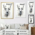 thumbnail image 4 of Designart "Monochromatic Deer Portrait" Animals Deer Floater Framed Wall Art Living Room, 4 of 5