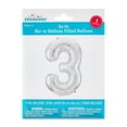 thumbnail image 2 of 34" Silver Number 3 Foil Balloon, by Way To Celebrate, 2 of 5