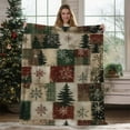 thumbnail image 5 of Beautynvta Christmas Blanket, Snowflake Christmas Tree Plaid Printed Throw Blanket, Super Soft Warm Flannel Winter Blanket for Sofa Couch Bed Chair Office, 27.5''x39.4'', 5 of 6