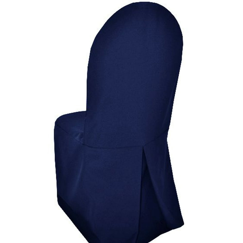 Wedding Linens Inc. (2pcs) Polyester Banquet Chair Cover Navy Blue