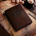 thumbnail image 2 of Photo Album Vintage Leather Scrapbook Wedding Guest Diy Memories Book Refillable Black Pages Birthday Gift Anniversary Present, 2 of 5