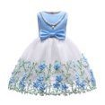 thumbnail image 2 of Herrnalise Toddler Girls Net Yarn Temperament Flowers Bowknot Birthday Party Gown Long Dresses,clearance under 10, 2 of 7
