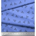 thumbnail image 3 of Soimoi Blue Silk Fabric set square & scale Hardware Printed Fabric 1 Yard 42 Inch Wide, 3 of 5