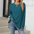 thumbnail image 7 of Lixiuxyad Women's Fashion Long Sleeve Tops Casual Round Neck Ladies Lightweight Top Trendy Flowy,Green XXL, 7 of 7