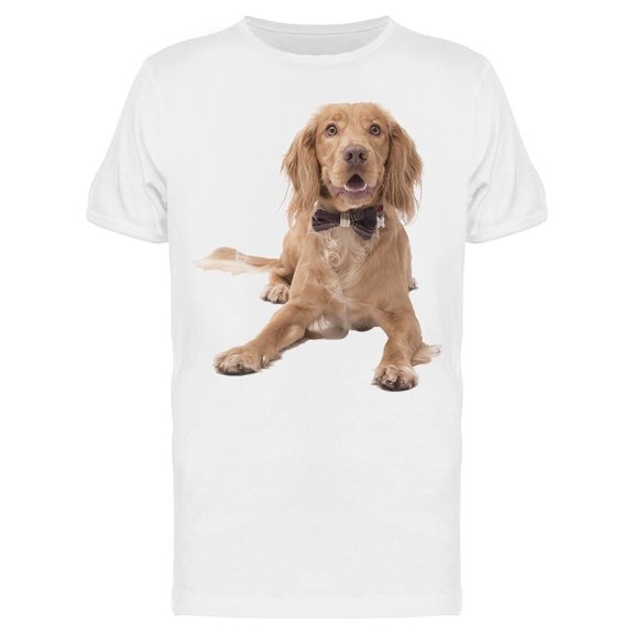 Puppy With Bow Tee Men's -Image by Shutterstock