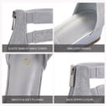 thumbnail image 4 of Pennysue Women's Silver Glitter Open Toe Shoes Ankle Strap Low Wedge Sandals 7M, 4 of 7