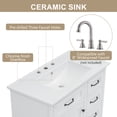 thumbnail image 3 of 36" Bathroom Vanity with Ceramic Sink, Modern Bathroom Storage Cabinet with 4 Drawers and 1 Soft Closing Door, Freestanding Bathroom Vanities, Solid Wood Frame, White, 3 of 7