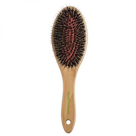 Grannaturals Boar Nylon Bristle Oval Hair Brush With A Wooden