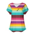 thumbnail image 4 of Fiudx Liquidación de Ahorros de Verano Top de Primavera/Verano de Manga Corta Informal de Moda con Cuello En V para Mujer, 4 of 4