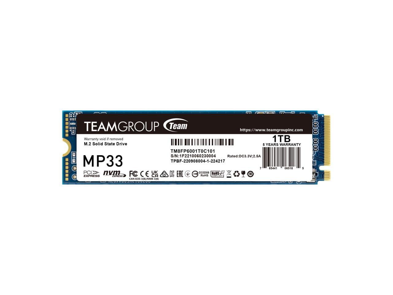 Team Group MP33 M.2 2280 2TB PCIe 3.0 x4 with NVMe 1.3 3D NAND