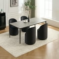 thumbnail image 7 of Set Of 1 Upholstered Kitchen & Dining Room Barrel Chair, Mid Century Modern Round Velvet Dining Chair, 360 Degree Swivel Comfy Armless Accent for Bedroom Living Room DARK GREY, 7 of 7