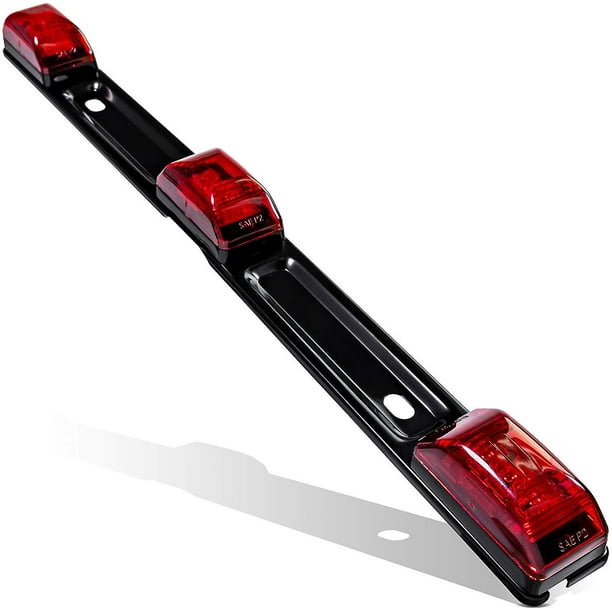 Truck side lights, 12V 3-light 9 LED waterproof truck brake tail lights, universal rear brake lights with reflectors, truck trailer side marker lights
