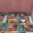 thumbnail image 3 of Juego de cama geométrico retro, funda nórdica verde naranja, funda nórdica vintage,, 3 of 6
