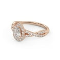 thumbnail image 3 of AFFY Twisted Shank Halo Solitaire Engagement Ring for Women, Center 6.5x4.5mm Pear and Round cut Lab Created Moissanite Ring In 10K Solid Rose Gold Ring Size-8, 3 of 6