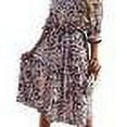 thumbnail image 4 of DYMADE Women Plus Size Printed Fresh Sweet Lace Medium Length Dress, 4 of 4