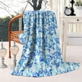 thumbnail image 2 of Blue Butterfly Pattern Blanket,Comfortable Soft Lamb Wool Throw Blanket,All Season,Warm Lightweight Blankets for Sofa Bed Couch Living Room Chair,50"x60", 2 of 4