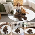 thumbnail image 6 of Funny Bears Round Area Rug 5ft, Cute Art Fun Lovely Animals on Toilets Washable Non-Slip Circle Rugs for Bedroom Living Room Kitchen, Soft Low Pile Carpet for Dining Room Playroom Nursery, 6 of 9