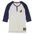 thumbnail image 1 of Mitchell & Ness Womens MLB Team Patch Henley Shirt, White, X-Large, 1 of 2