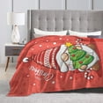 thumbnail image 3 of LNWH Red Cartoon Christmas Elf Pattern Throw Blanket, Fluffy Soft Cozy Bed Flange Plush Blankets, 60"x50", 3 of 8