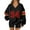 Black, variant on Women's Loose and Comfortable Letter V-Neck Sportswear Long Sleeve Sweatshirt with Number Print for Casual Wear,Red,S