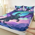 thumbnail image 3 of Castle Fairy Magical Dragon 4 Pieces Queen Sheet Sets for Kids Teens Boys,Gradient Aurora Ultra Soft Flat Sheet,Cartoon Animal Queen Fitted Sheet,Breathable Home Decor, 3 of 7