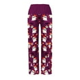 thumbnail image 4 of XIMIN Women Yoga Trousers Halloween Pajamas Pumpkin Print Pajamas Cute and Fun Women's Pajamas Casual Drawstring Pants(Purple,XXL), 4 of 6