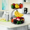 thumbnail image 4 of Auledio 2 Tier Detachable Fruit basket with Banana Hanger, Fruit Bowl for Kitchen Counter, Hanging Storage Baskets for Organizing (Bronze）, 4 of 7