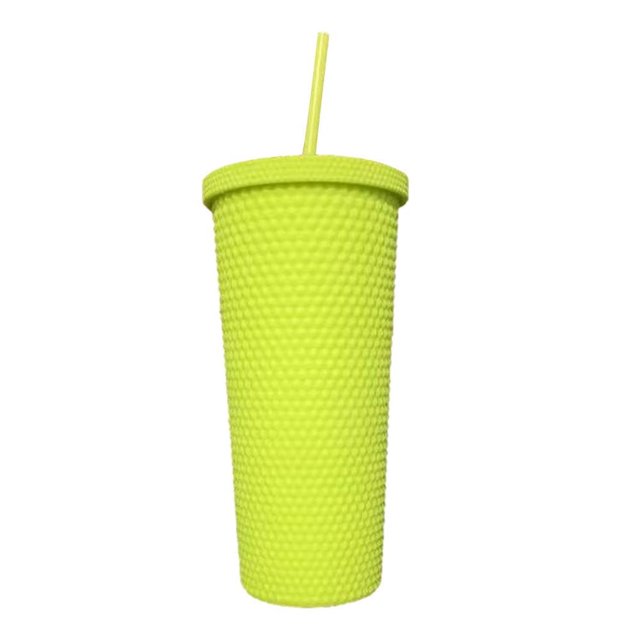 Cup With Straw 22oz Studded Water Cup With Lid And Straw Double Walled Reusable Cups Portable Water Cup for Camping Hiking Travel Wide Mouth stunning