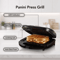 thumbnail image 6 of OVENTE 3 in 1 Electric Sandwich Maker, 750W Non-Stick Plates, Black GPI302B | Panini Press Grill and Waffle Iron Removable Set , Perfect for Grilled Cheese, Tuna Melts, Burgers, Steaks and Snacks, 6 of 12