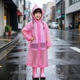 thumbnail image 6 of Kids Rain Poncho, Reusable Waterproof Hooded Rain Cape for Children with Adjustable Drawstring, Portable Tear-Resistant EVA Rain Gear for Outdoor Play, School, Hiking, and Camping, 6 of 6
