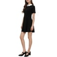 thumbnail image 4 of INSPIRE CHIC Robe Évasée à Manches Courtes à Col Contrastant pour Femme Peter Pan 2TG Noir, 4 of 6