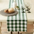 thumbnail image 3 of Hunter Green  Heavyweight Check Fringed Cotton Table Runner 14x72, 3 of 3