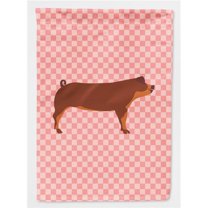 Duroc Pig Pink Check Garden Flag
