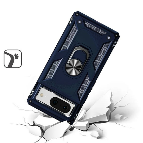 For Google Pixel 8 Pro 5G Military Grade Rugged Dual Layers 2in1 Hard TPU Shockproof Hybrid with Ring Kickstand Cover ,Xpm Phone Case [ Blue ]