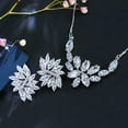 thumbnail image 4 of Marquise Cut Flower CZ Crystal Pendent Necklace and Earring Party Jewelry Sets, 4 of 6