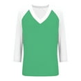 thumbnail image 6 of Hearthz Women's Raglan Tshirts 3/4 Length Sleeve V Neck Baseball Jersey Colorblock Tops for Women Trendy Summer Fall Womens Summer Blouse, 6 of 7