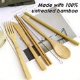 thumbnail image 1 of QUTETN Set of 2 Bamboo Utensils Cutlery Reusable Cutlery Travel Set Bamboo Spoon Fork Knife Brush Chopsticks and Straw Portable Utensils With Case, 1 of 4